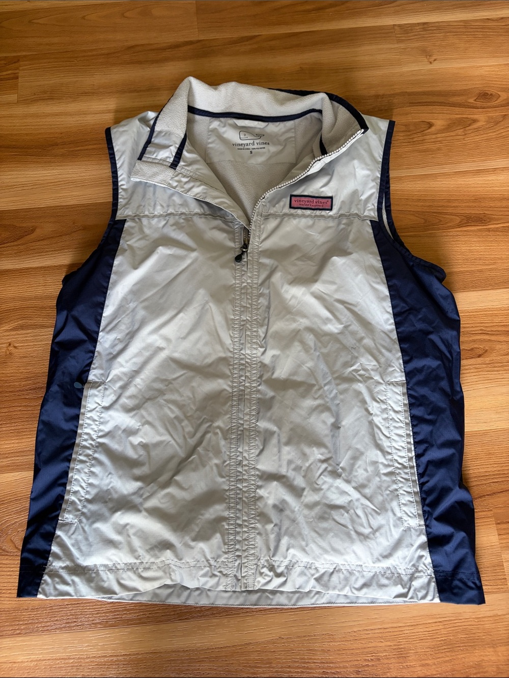 Vineyard Vines Vest Mens Two-Tone Nor'Easter Performance Full Zip Fleece Lined